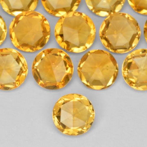 Citrino dourado natural 0,30ct, corte redondo, VS