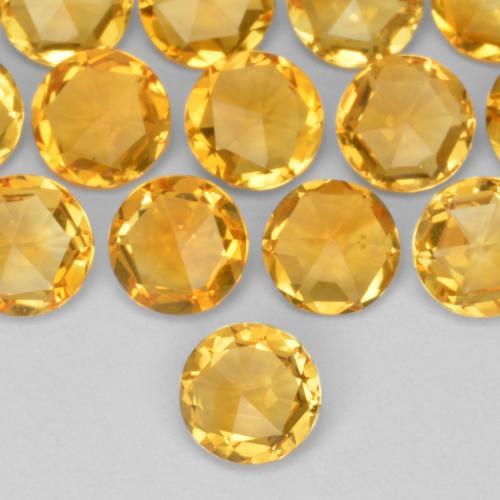 Citrino dourado natural 0,30ct, corte redondo, VS