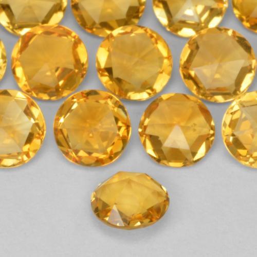 Citrino dourado natural 0,30ct, corte redondo, VS