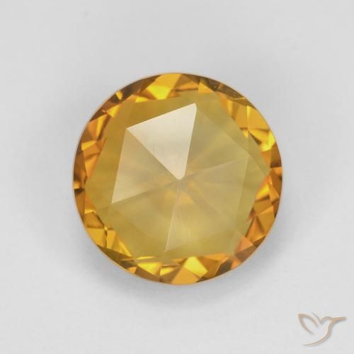 1.91ct Natural Laranja Dourada Citrino, Redondo, VVS