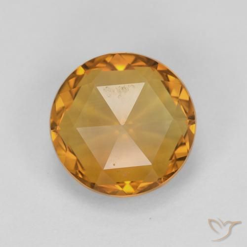 1.91ct Natural Laranja Médio Citrino, Redondo, VVS