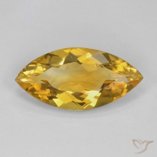 5.63ct Natural Laranja Dourada Citrino, Marquesa, VVS-VS