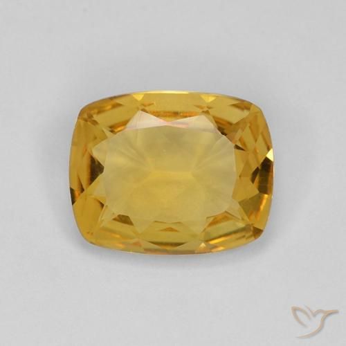 2.18ct Natural Laranja Dourada Citrino, Almofada, VVS