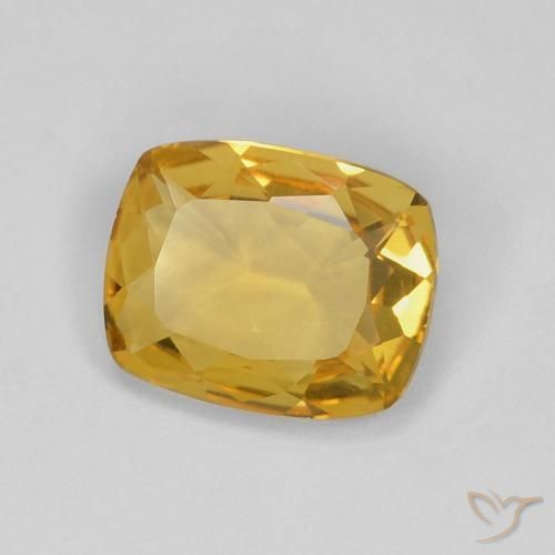 Citrino Laranja Dourada Natural 2.18ct, Almofada, VVS