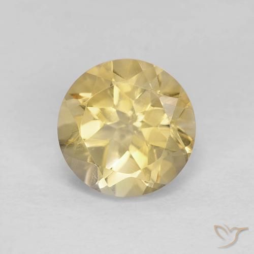 1.39ct Natural amarelo médio Citrino, Redondo, VVS