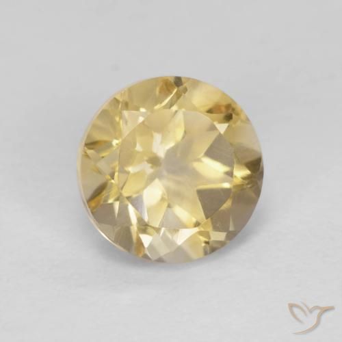Citrino amarelo médio Natural 1.39ct, Redondo, VVS