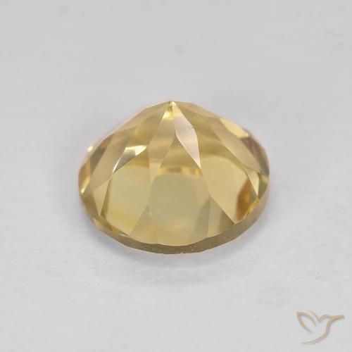 Citrino amarelo médio Natural 1.38ct, Redondo, VVS
