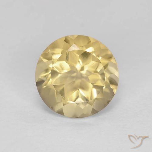 1.35ct Natural amarelo quente Citrino, Redondo, VVS