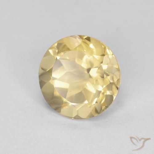 Citrino amarelo quente Natural 1.35ct, Redondo, VVS