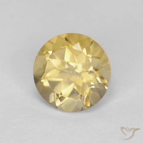 Citrino amarelo médio Natural 1.32ct, Redondo, VVS