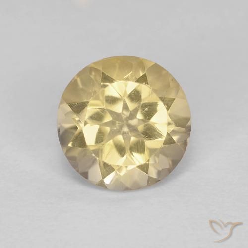 Citrino amarelo natural 1,26ct, corte redondo, VVS