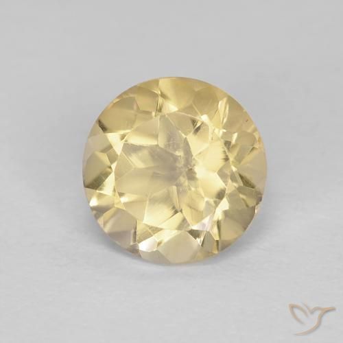 Citrino amarelo natural 1,26ct, corte redondo, VVS