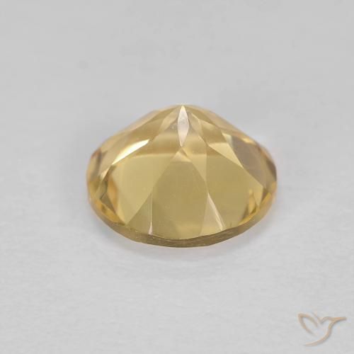 Citrino amarelo natural 1,26ct, corte redondo, VVS