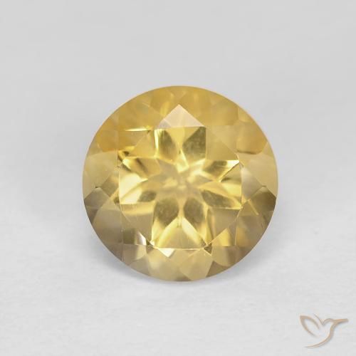 1.32ct Natural amarelo médio Citrino, Redondo, VVS