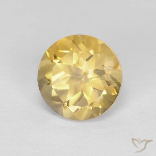 Citrino amarelo médio Natural 1.32ct, Redondo, VVS