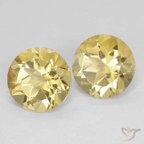 Pedras preciosas de Citrino Amarelo Terroso Claro natural de 2.37 ct, Redondo, VVS-VS