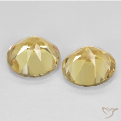 Pedras preciosas de Citrino Amarelo Terroso Claro natural de 2.37 ct, Redondo, VVS-VS