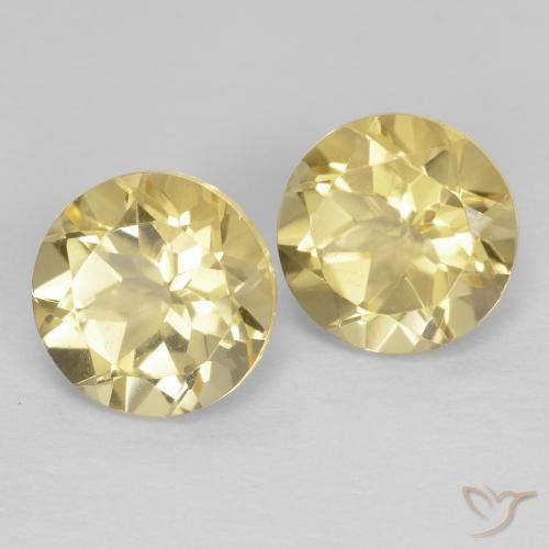 Pedras preciosas de Citrino Luz amarela natural de 2.53 ct, Redondo, VVS-VS