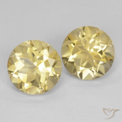Pedras preciosas de Citrino Amarelo Dourado Claro natural de 2.54 ct, Redondo, VVS