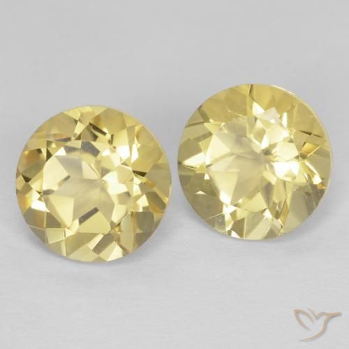 Pedras preciosas de Citrino Amarelo Dijon muito claro natural de 2.46 ct, Redondo, VVS