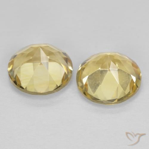 Pedras preciosas de Citrino Amarelo Dijon muito claro natural de 2.46 ct, Redondo, VVS