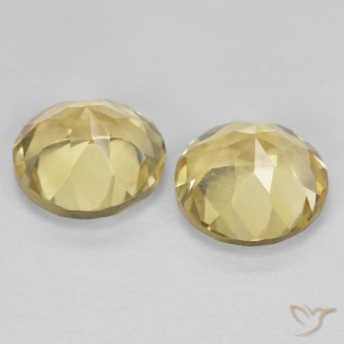 Pedras preciosas de Citrino Amarelo Dijon muito claro natural de 2.57 ct, Redondo, VVS