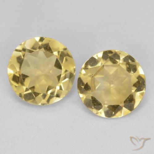 2.12ctw Natural Amarelo Dourado Claro Citrino, Redondo, VVS