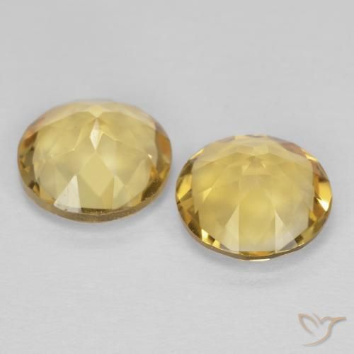 Pedras preciosas de Citrino Amarelo Dourado Claro natural de 2.12 ct, Redondo, VVS