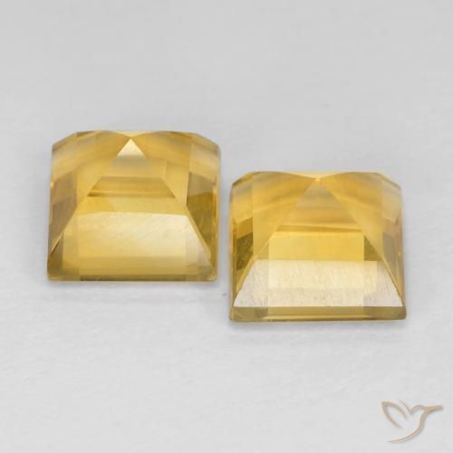 Pedras preciosas de Citrino ouro médio natural de 3.73 ct, Quadrado, VVS-VS