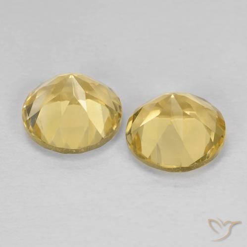 Pedras preciosas de Citrino Luz amarela natural de 2.52 ct, Redondo, VVS