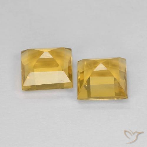 Pedras preciosas de Citrino Dourado natural de 2.18 ct, Quadrado, VS