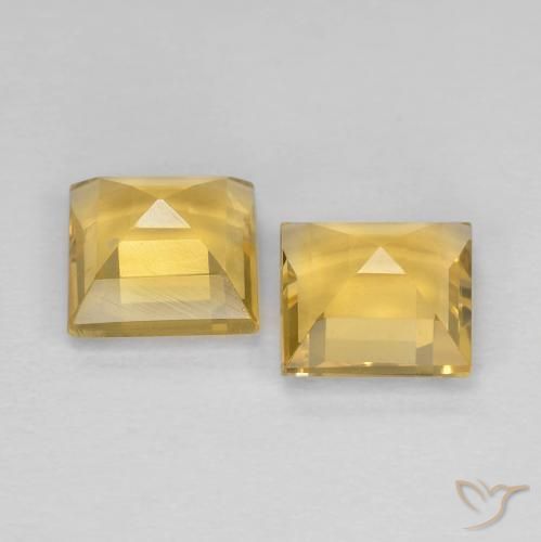 Pedras preciosas de Citrino Dourado natural de 2.11 ct, Quadrado, VVS-VS