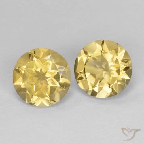 Pedras preciosas de Citrino Luz amarela natural de 2.31 ct, Redondo, VVS