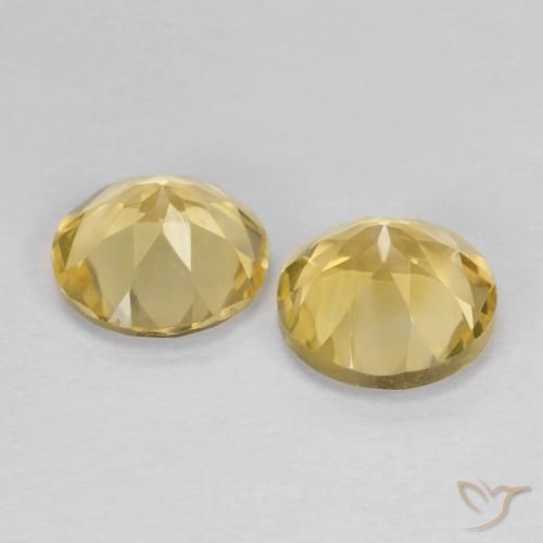 Pedras preciosas de Citrino Luz amarela natural de 2.31 ct, Redondo, VVS