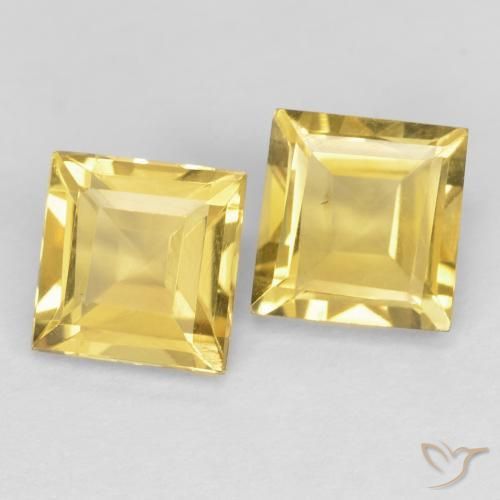 Pedras preciosas de Citrino Dourado natural de 2.06 ct, Quadrado, VS