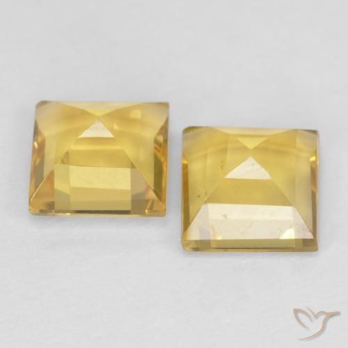Pedras preciosas de Citrino Dourado natural de 2.06 ct, Quadrado, VS