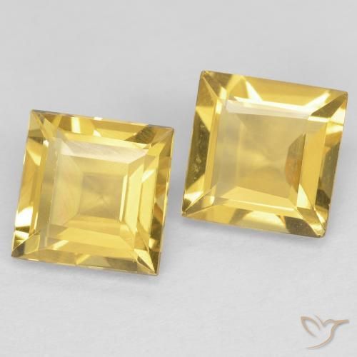 Pedras preciosas de Citrino Dourado natural de 2.04 ct, Quadrado, VS
