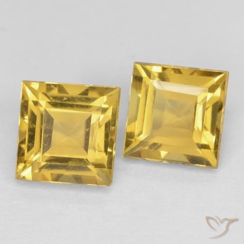 Pedras preciosas de Citrino Laranja Dourada natural de 2.03 ct, Quadrado, Opaco