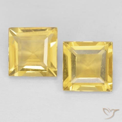 1.77ctw Natural ouro amarelado Citrino, Quadrado, VS