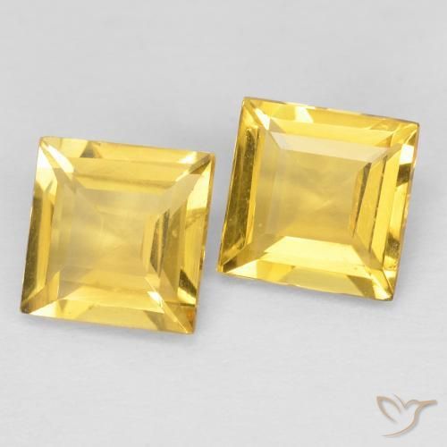 Pedras preciosas de Citrino ouro amarelado natural de 1.77 ct, Quadrado, VS