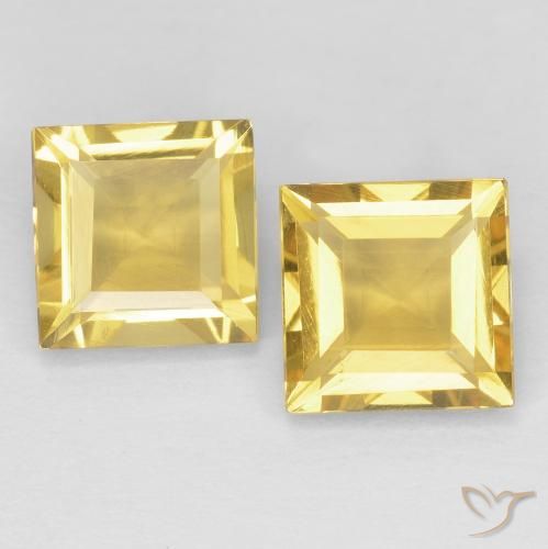 2.09ctw Natural Amarelo dourado Citrino, Quadrado, VVS-VS