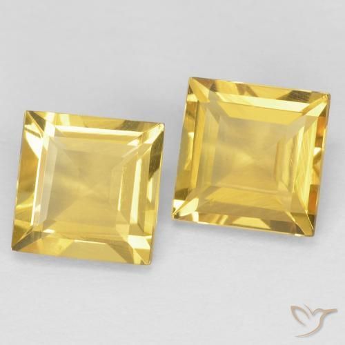 Pedras preciosas de Citrino Amarelo dourado natural de 2.09 ct, Quadrado, VVS-VS