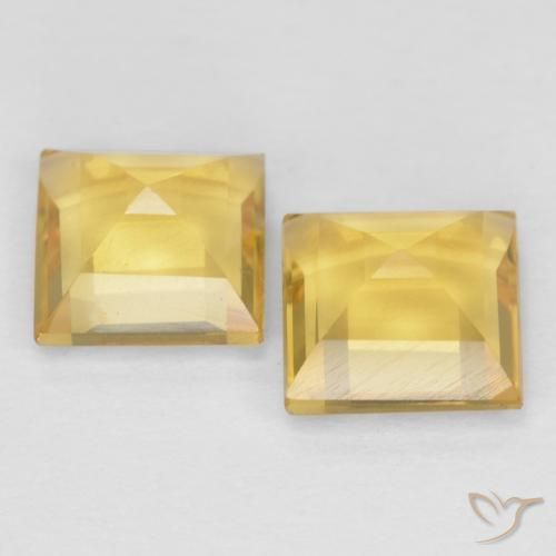 Pedras preciosas de Citrino Amarelo dourado natural de 2.09 ct, Quadrado, VVS-VS