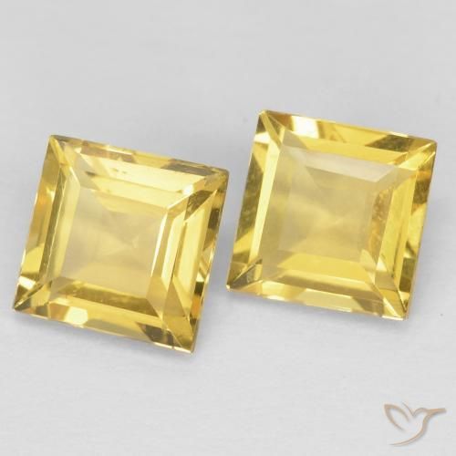 Pedras preciosas de Citrino ouro médio natural de 1.95 ct, Quadrado, VVS-VS