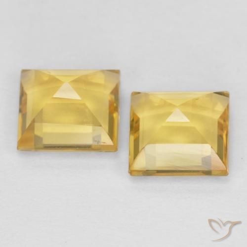 Pedras preciosas de Citrino ouro médio natural de 1.95 ct, Quadrado, VVS-VS