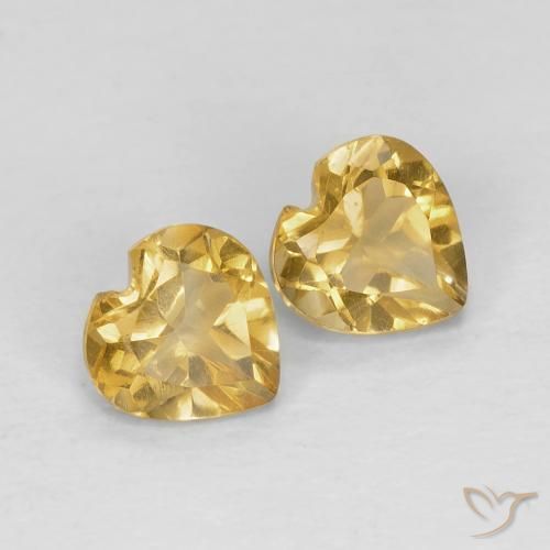 Pedras preciosas de Citrino Dourado claro natural de 0.83 ct, Coração, VVS