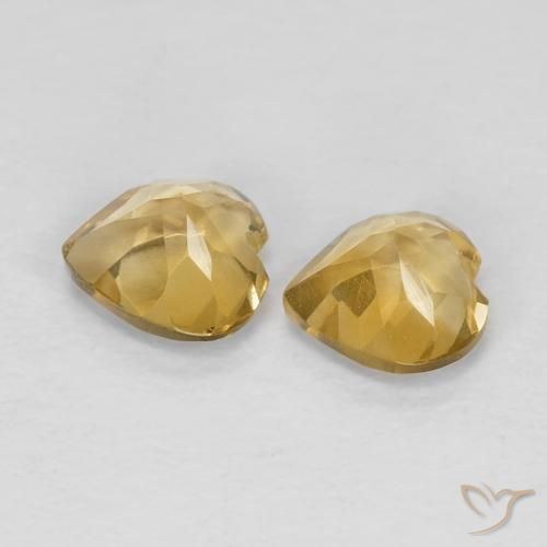 Pedras preciosas de Citrino Dourado claro natural de 0.83 ct, Coração, VVS