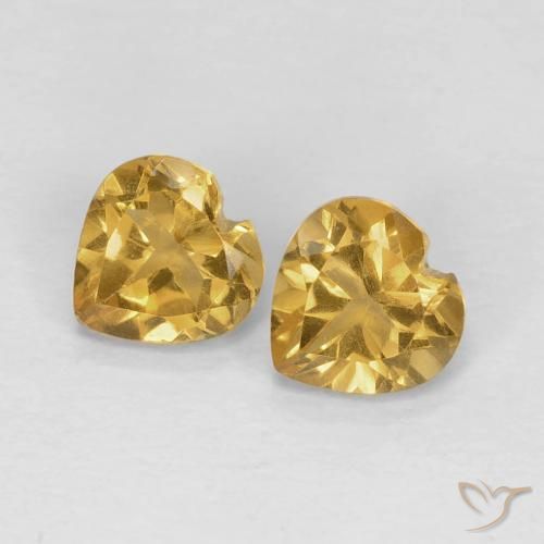 0.82ctw Natural Dourado claro Citrino, Coração, VVS