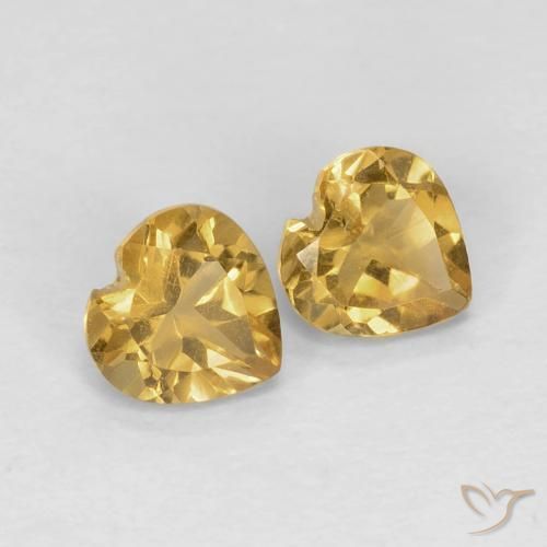 Pedras preciosas de Citrino Dourado claro natural de 0.82 ct, Coração, VVS