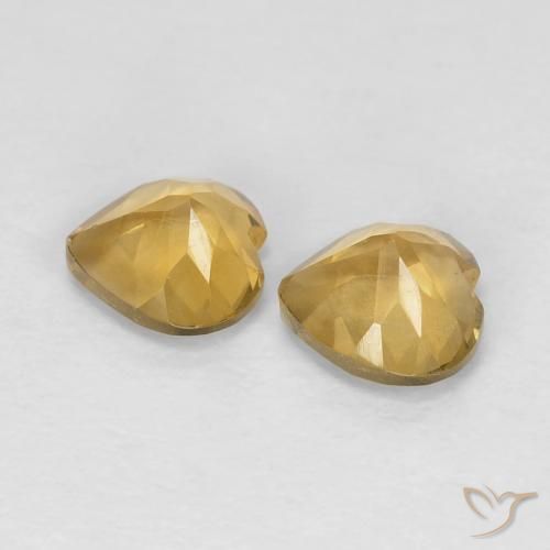 Pedras preciosas de Citrino Dourado claro natural de 0.82 ct, Coração, VVS